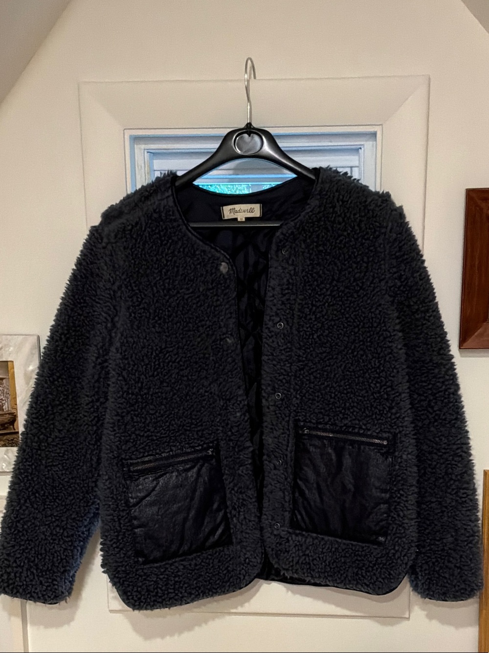 Madewell navy Sherpa Button-Front Jacket